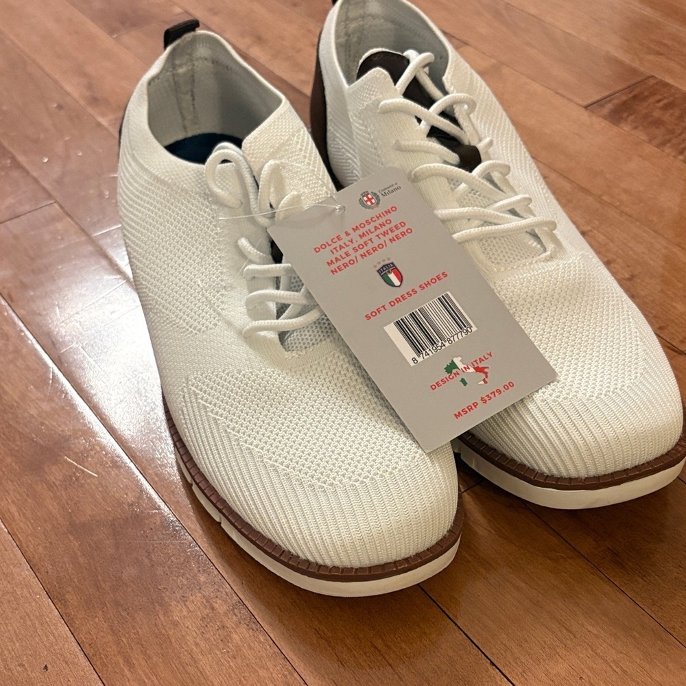 White Knit Oxfords - Picture 2 of 4
